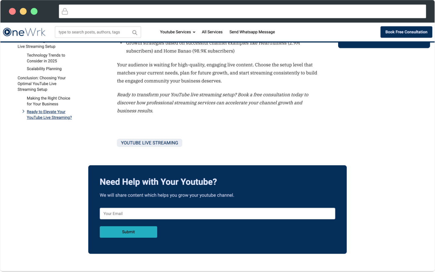 Superblog lead generation form example for capturing email subscribers